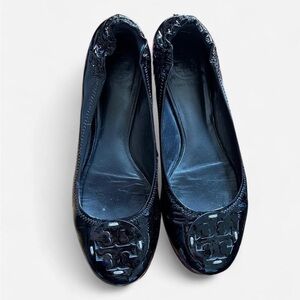 Tory Burch Patent Reva Ballet Flats Black size 8